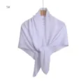 Solid color glitter chiffon pleated square scarf women elegant sun protection shawl wrap 90cm - 5#