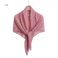 Detailed view of the pink pleated chiffon square scarf with glitter silver sprinkles, elegant texture. - 10#