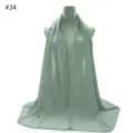 Light green pearl chiffon hijab scarf shawl, elegant solid color sun protection wrap. - #34 Leopard