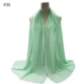 Light green chiffon scarf hijab lightweight solid shawl Muslim head cover sun protection - #36 Pattern