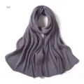 Sciarpa lunga in chiffon plissé tinta unita hijab traspirante morbido scialle protezione solare - 5#