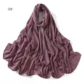 Detailed view of the soft stretchy plain hijab scarf texture and elegant draped fabric. - 8# Mauve