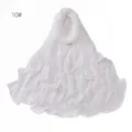 Close up detail view of a soft plain white stretch jersey hijab scarf for women. - 10# White