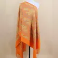 Écharpe d'hiver brodée cachemire orange motif cachemire châle franges chaud femme - Orange