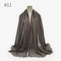 Solid color crinkled TR cotton scarf women headwrap shawl fringe hijab fashion new - Style #11
