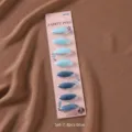 Detailed view of colorful plastic safety pins in blue shades, 8 pieces carded pack. - 8 Pieces/Pack / Blue Set