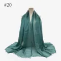 TR cotton solid color crinkled scarf shawl hijab for women, lightweight draped wrap. - Style 20
