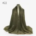 Solid color wrinkled TR cotton scarf shawl for women, perfect casual daily wear accessory. - Style 22