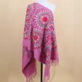 Fashion colorful sunflower embroidered imitation cashmere women scarf warm shawl wrap. - Taro