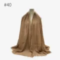 Donna colore solido stropicciato cotone sciarpa scialle leggero frangia hijab moda chic - Batik Vivace