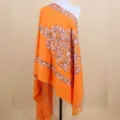 Women's Autumn Winter Orange Imitation Cashmere Thickened Embroidered Shawl Scarf Variant - Orange / 200cm