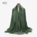 Sciarpa stropicciata tinta unita in cotone TR da donna, scialle morbido e leggero. - Stile 52