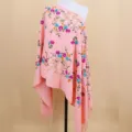 Women Autumn Winter Cashmere Feel Scarf Embroidered Floral Tassel Shawl Warm Travel Wrap - Orange Brown / 200cm