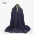 Sciarpa hijab stropicciata viola scuro tinta unita in cotone TR scialle da donna. - Stile 60