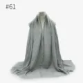Sciarpa hijab stropicciata monocolore donna copricapo scialle cotone TR sfrangiato grigio #61 - Stile 61