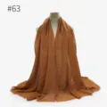 Scialle sciarpa tinta unita stropicciata in cotone TR da donna, foulard e hijab. - Stile 63