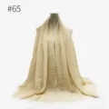 Sciarpa scialle tinta unita stropicciata con frange foulard donna dettaglio elegante - Stile 65