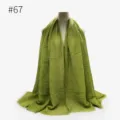 Sciarpa stropicciata verde tinta unita hijab leggero donna moda copricapo accessorio dettaglio - Stile 67
