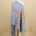 Autumn winter women embroidered imitation cashmere shawl ethnic warm thick grey scarf variant - Light Gray / 200cm