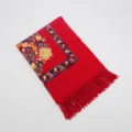 Women Winter Warm Embroidered Cashmere Feel Scarf Ethnic Style Tassels Shawl Red Variant - 1st Edition Red / 200cm