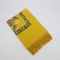 Women's winter warm imitation cashmere embroidered scarf with tassels yellow ethnic shawl - 1st Edition Yellow / 200cm
