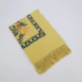 Yellow floral embroidered imitation cashmere scarf winter warm tassel shawl variant - 1st Edition Light Yellow / 200cm