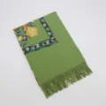 Autumn winter women imitation cashmere embroidered scarf ethnic style warm shawl green - 1st Edition Avocado Green / 200cm