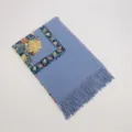 Blue embroidered imitation cashmere women's winter warm ethnic style scarf shawl variant - 1st Edition Light Blue / 200cm