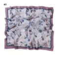 Large floral square scarf with wavy cut edge and elegant purple border for versatile styling. - Polka Dot (#3)