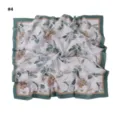 Elegant floral print large square scarf with wave cut edge, perfect versatile fashion accessory. - Polka Dot (#4)