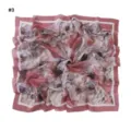 Large art oil painting floral square scarf with wavy edge for women stylish headscarf. - 110x110cm / Polka Dot (#3)