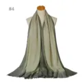 Gradient metallic shimmering rayon scarf shawl with short fringes for women, elegant daily wear. - 4