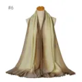 Viscose silver wire gradient scarf women long shawl tie-dye fringe hijab accessory - 6