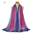 Gradient scarf detail showing sparkling silver threads and delicate short fringe ends. - 7