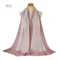 Gradient silver wire women scarf shawl detail, soft rayon material with fringe edges. - 10