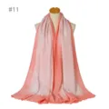 Detailed view of gradient silver thread women scarf shawl with short fringe design elegant. - 11