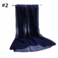 Einfarbig dunkelblau glitzernd Voile Schal leicht sheer schimmernd Kopftuch Tuch - 2# Dunkelblau
