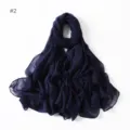 Detailed view of the dark blue glitter viscose scarf, showing fine texture and shimmer. - 2#