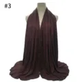 Einfarbiges Modal Hijab Tuch für Damen, weicher elastischer langer Schal, dunkelbraun. - Punktierung (#3)
