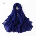 Blue glitter viscose cotton linen scarf for women, elegant lightweight shawl and hijab wrap. - 3#
