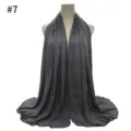 Solid color modal jersey hijab long scarf for women, soft and breathable fabric drape. - Size 7