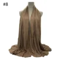 Solid color modal cotton jersey hijab scarf for women, soft long wrap shawl brown. - Style #8