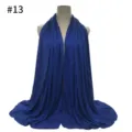 Detail view of the royal blue modal jersey hijab scarf, soft stretch fabric texture closeup - Style 13