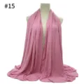 Pink cotton jersey modal hijab detail, soft texture fabric showcase and drape view close up. - Style 15