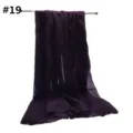 Detalle de bufanda de viscosa brillante violeta oscura, tela ligera con puntos dorados. - 19#