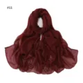 Burgundy glitter scarf detail, lightweight sheer voile fabric, shimmering rhinestone accent. - Burgundy