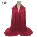 Solid color cotton jersey hijab scarf soft modal fabric long drape apparel detail view - Style 19