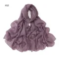 Purple Starry Voile Long Scarf Women Soft Breathable Gold Sprinkled Shawl Wrap Fashion. - Purple