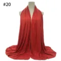 Solid color modal cotton jersey oversized hijab scarf soft women daily wear headwrap red - Style 20