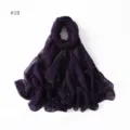 Dark purple glitter viscose cotton linen scarf, lightweight women hijab shawl detail view. - 19#